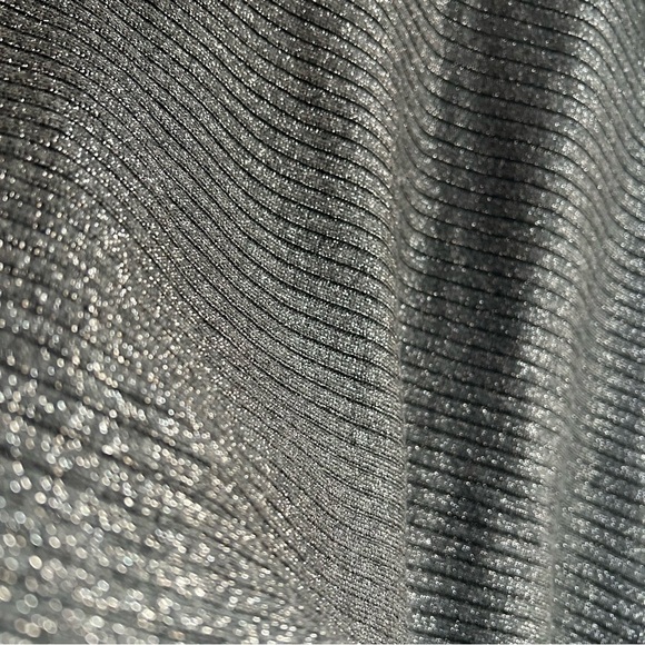 White House Black Market | Black Off-Shoulder Sweater in Metallic Black - Picture 8 of 8